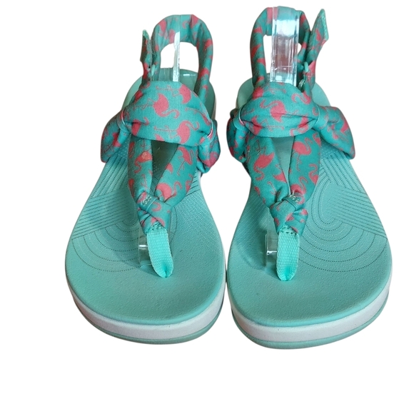Clarks Arla Nicole Womens Slingback Sandal Flamingo Aqua Print Women's - Picture 16 of 16
